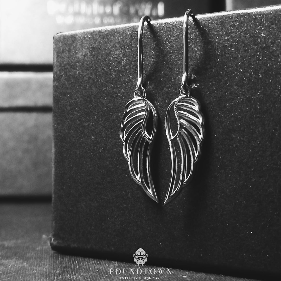 Angel Wings Shepherd Hook Earrings