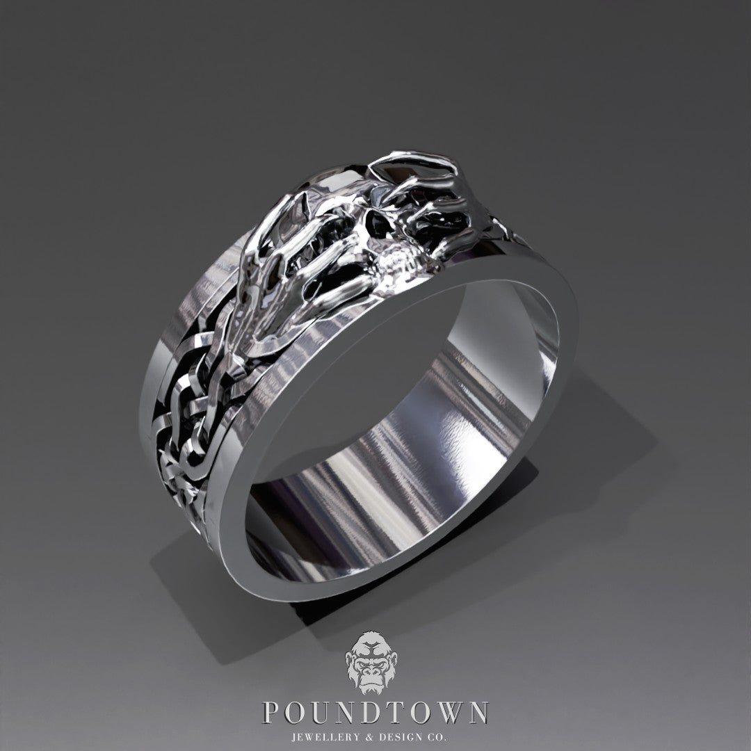 Claddagh Skull Ring